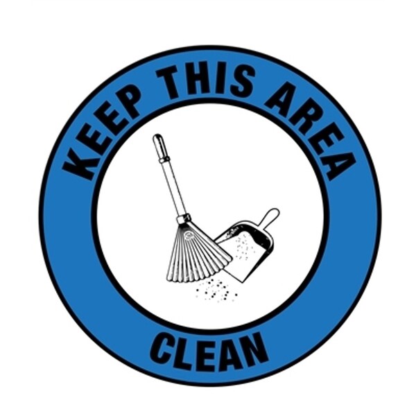 Keep Area Clean 12in Diameter Non Slip Floor Sign
